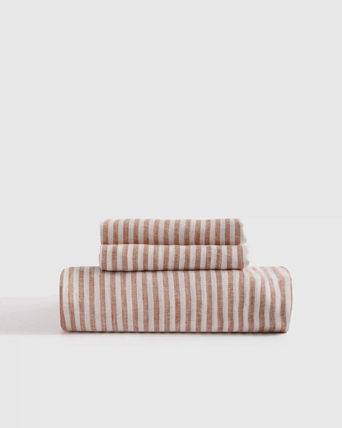 European Linen Stripe Fitted Sheet Set