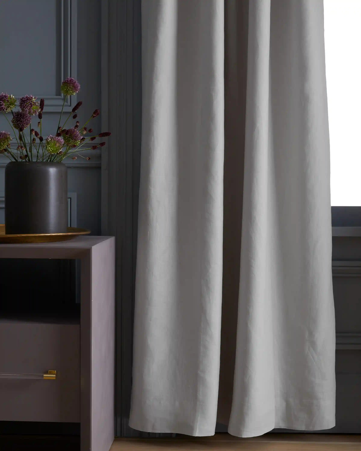 European Linen Room Darkening Curtain - Single Panel