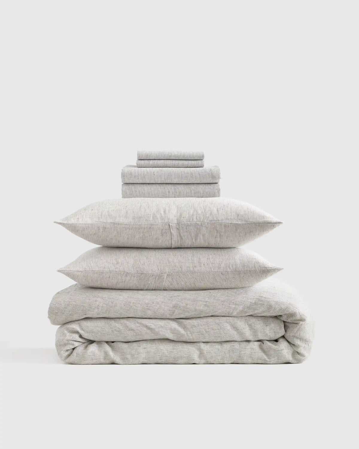 European Linen Stripe Deluxe Bedding Bundle