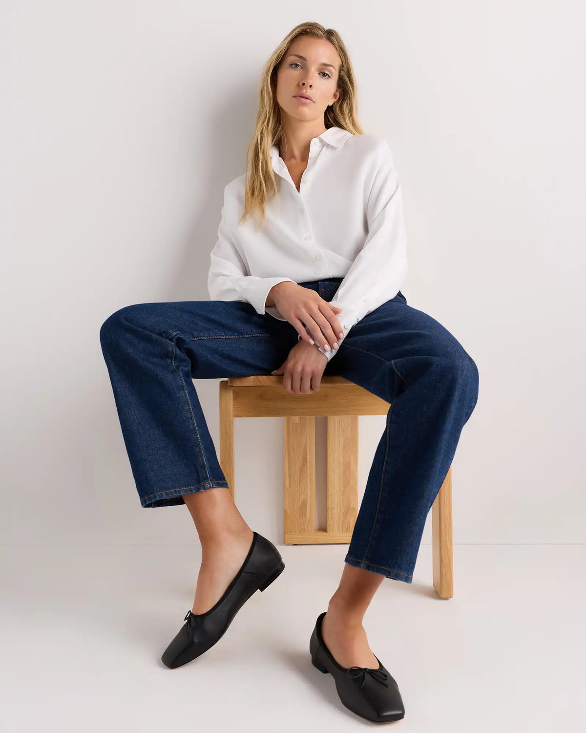 Italian Leather Square Toe Ballet Flat