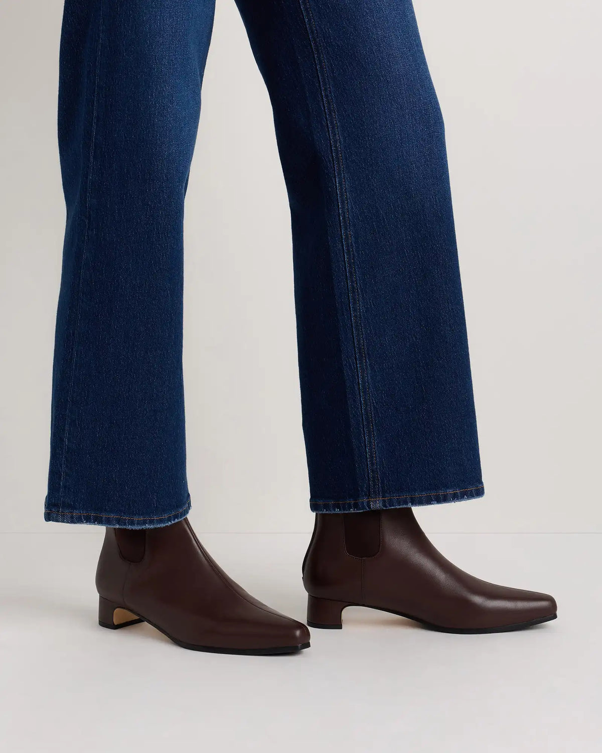 Italian Leather Kitten Heel Ankle Boot