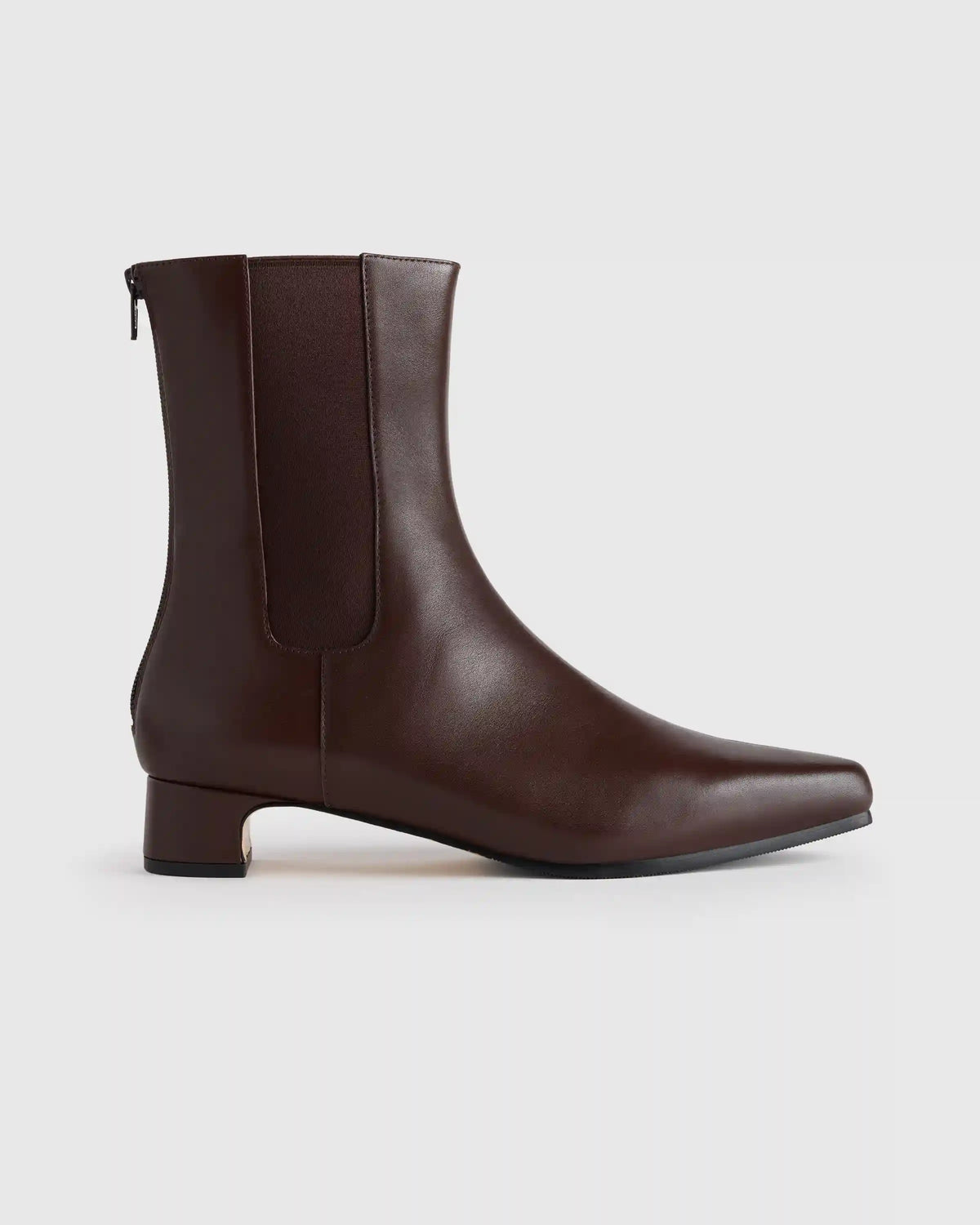 Italian Leather Kitten Heel Ankle Boot