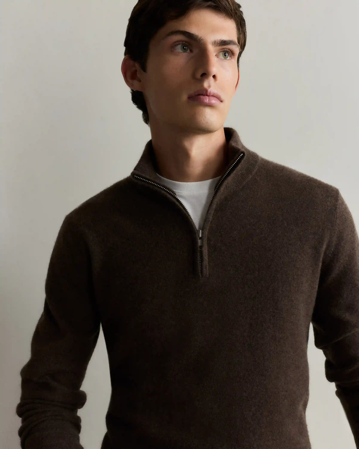 Mongolian Spring Cashmere Quarter Zip Sweater