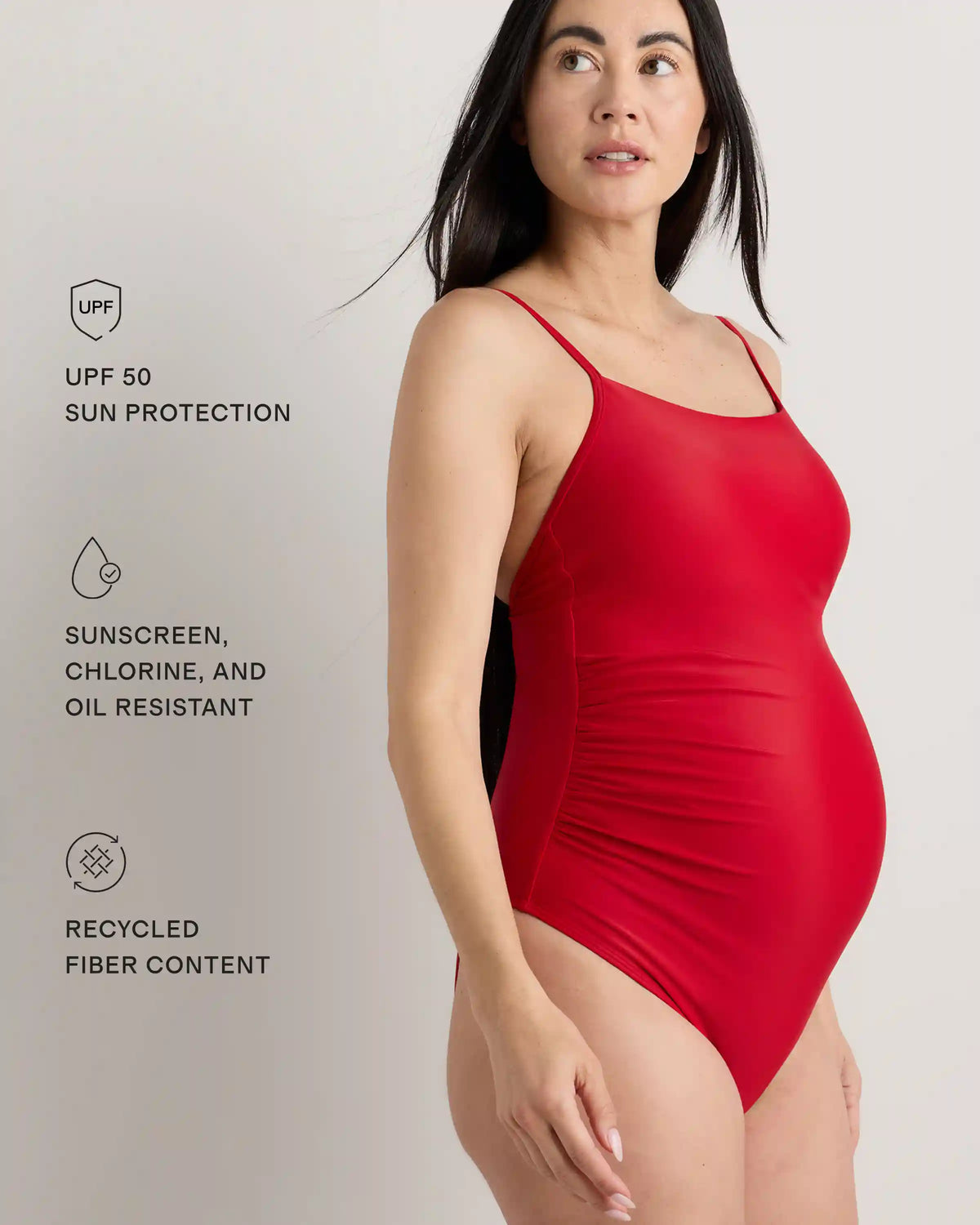 Italian Maternity Square Neck One-Piece Swimsuit