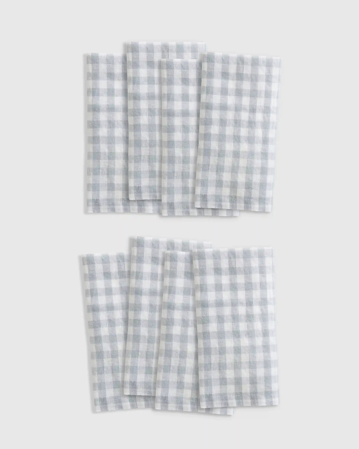 European Linen Gingham Napkins, Set of 8