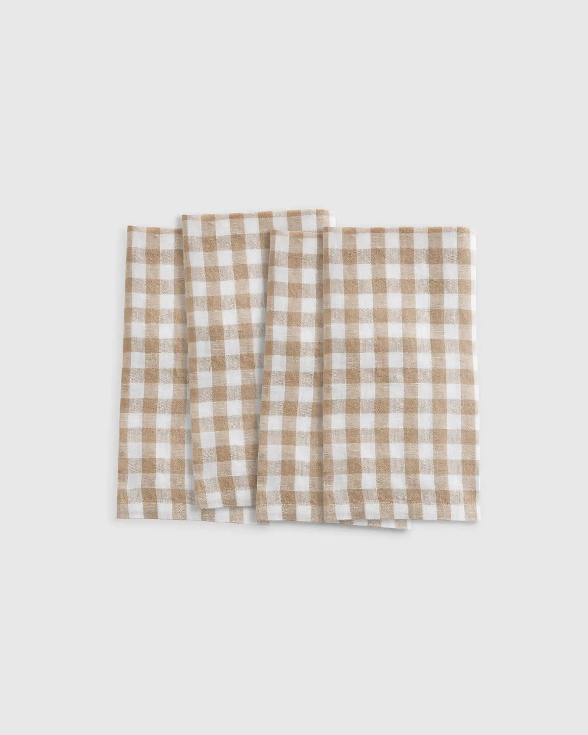 European Linen Gingham Napkins, Set of 4