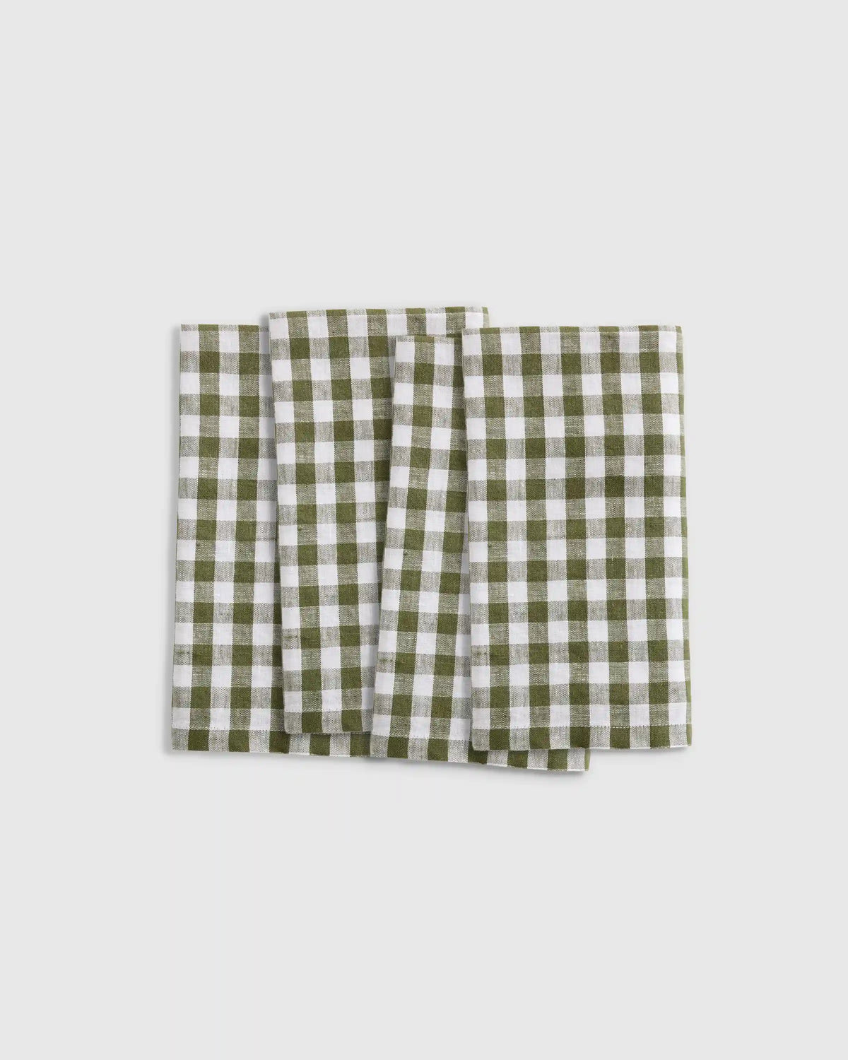 European Linen Gingham Napkins, Set of 4
