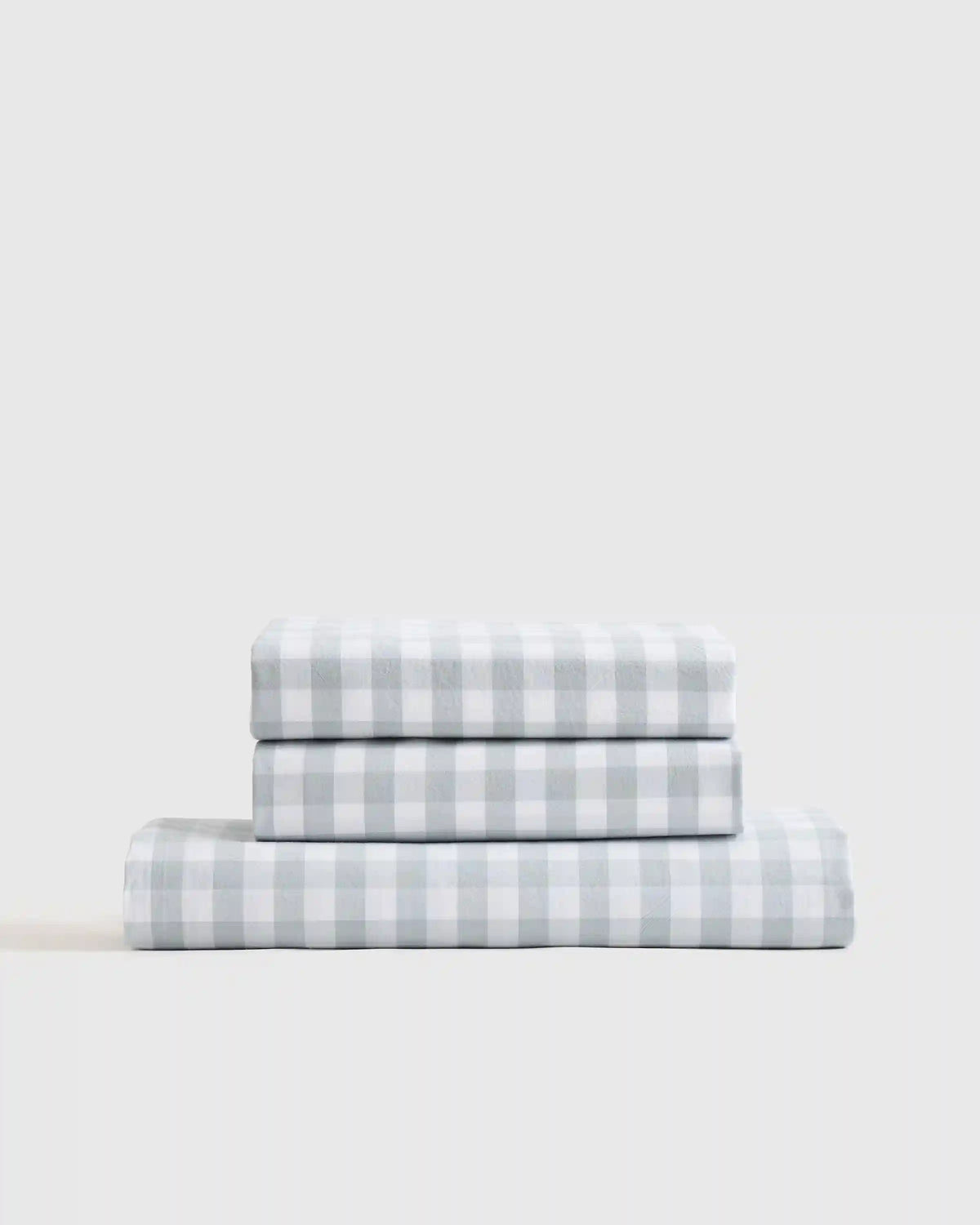 Organic Crisp Percale Gingham Fitted Sheet Set