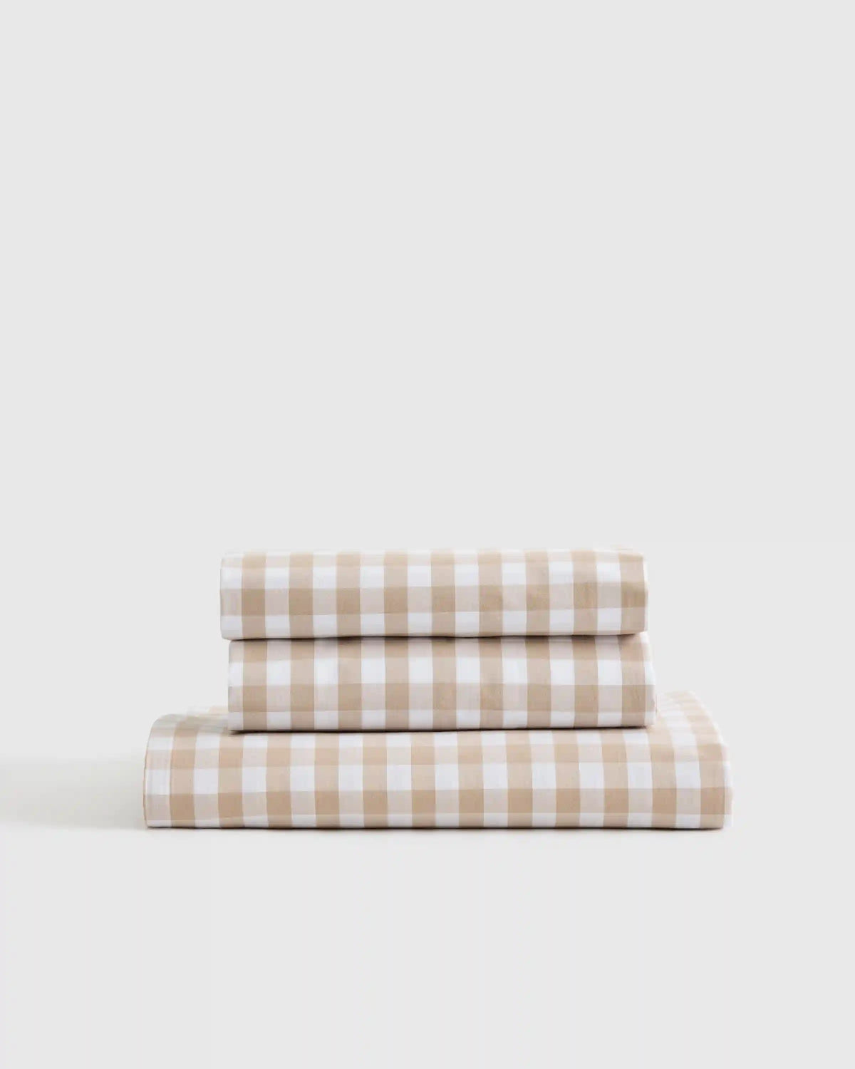 Organic Crisp Percale Gingham Fitted Sheet Set