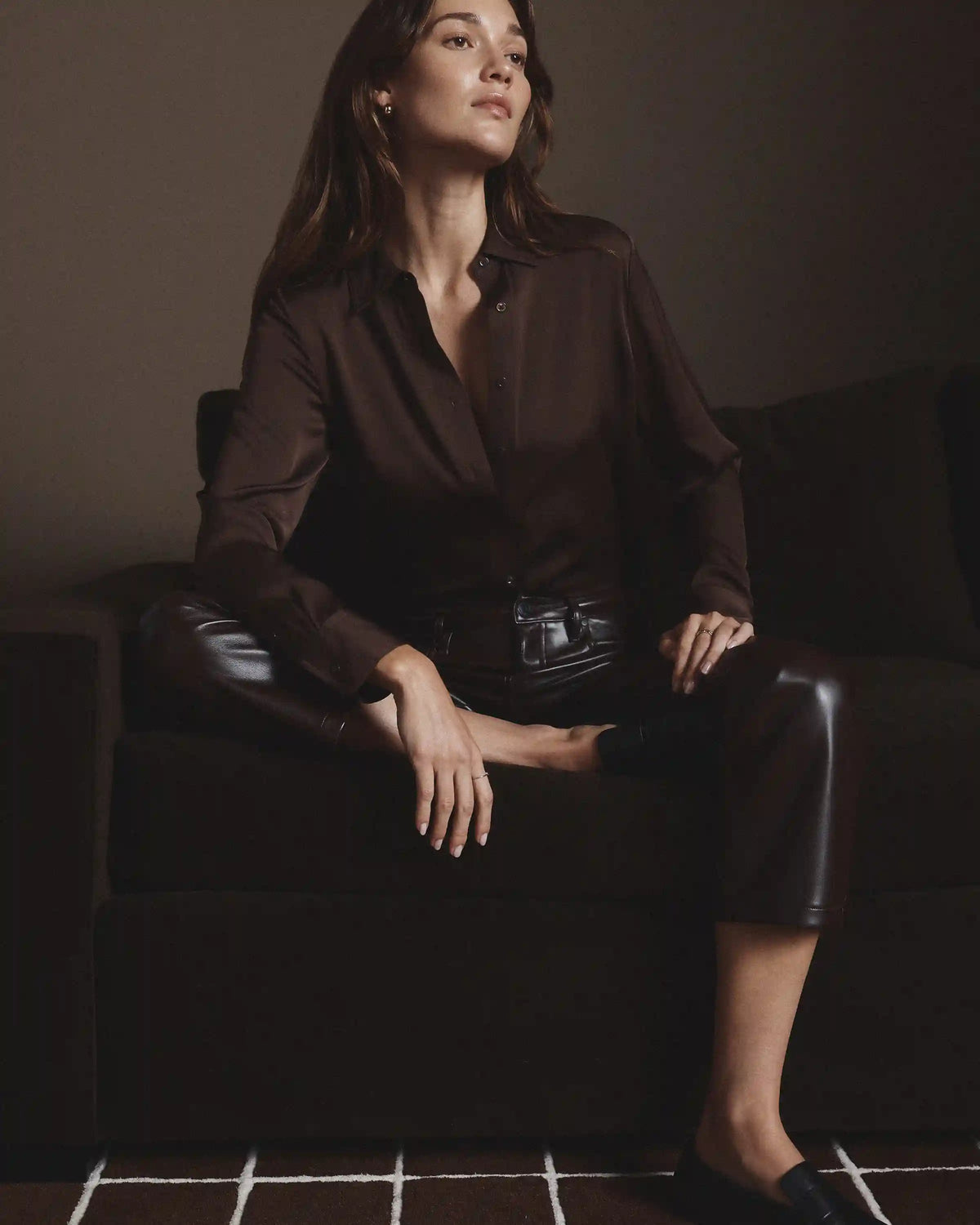 Vegan Leather Straight Leg Pants