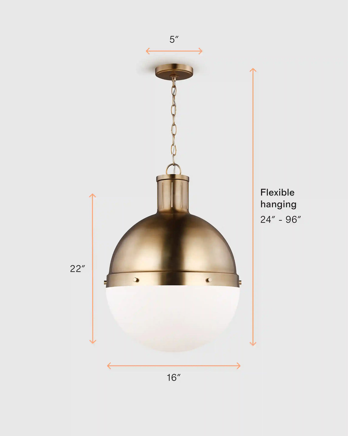 Industrial Shaded Globe Pendant
