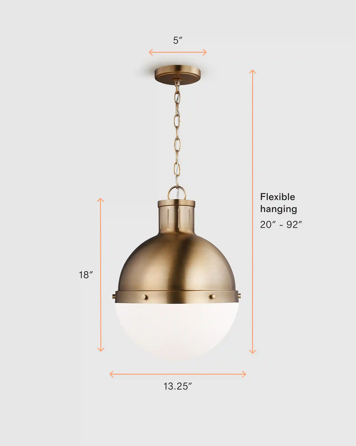 Industrial Shaded Globe Pendant