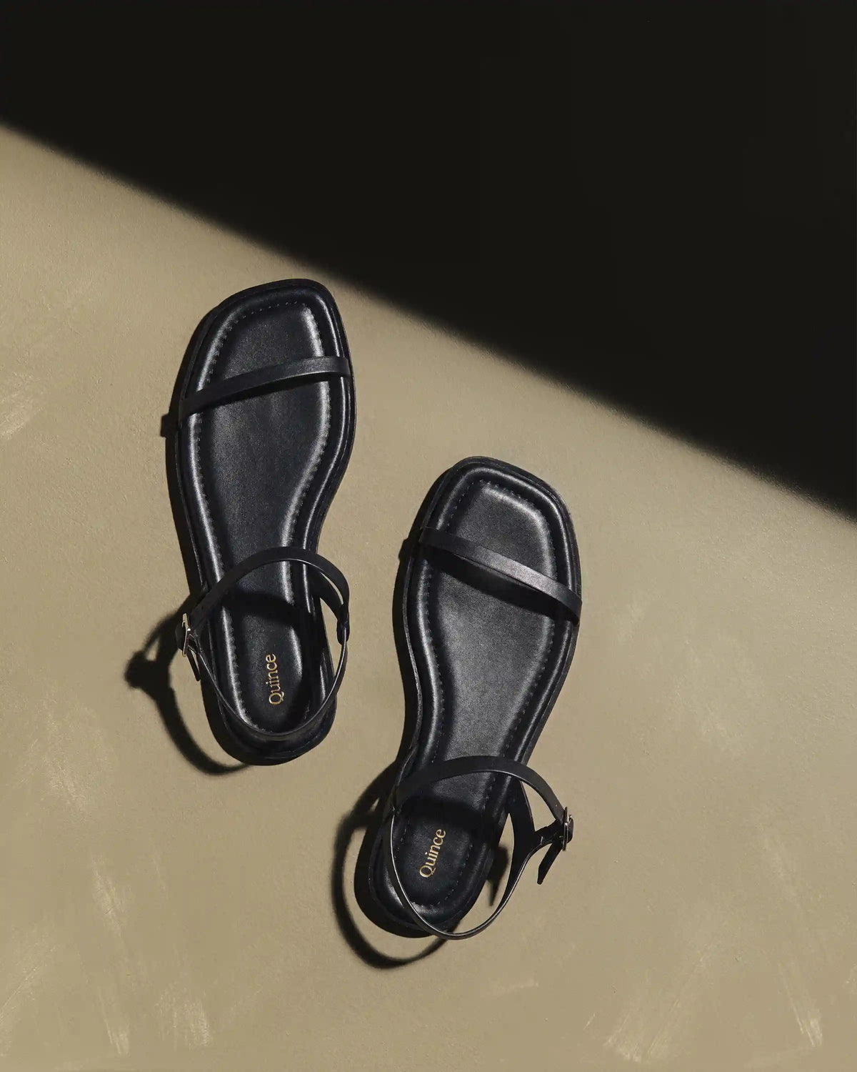 Italian Leather Ankle Strap Flat Sandal