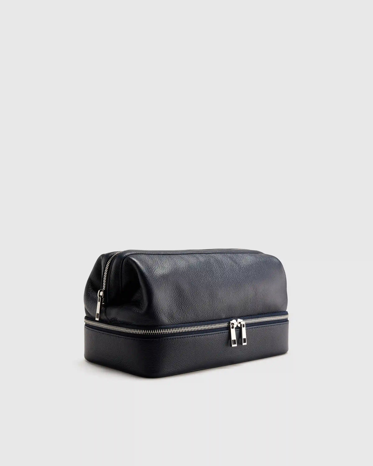 Italian Leather Dual Compartment Toiletry Bag