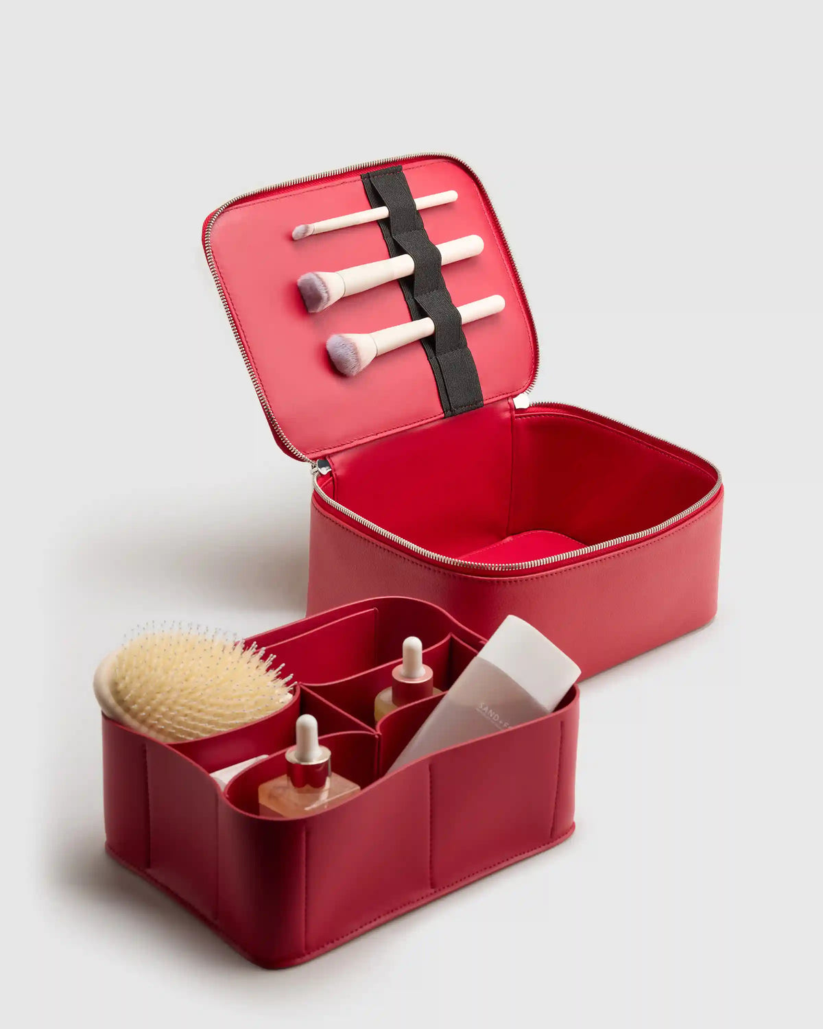 Italian Leather Travel Cosmetic Case