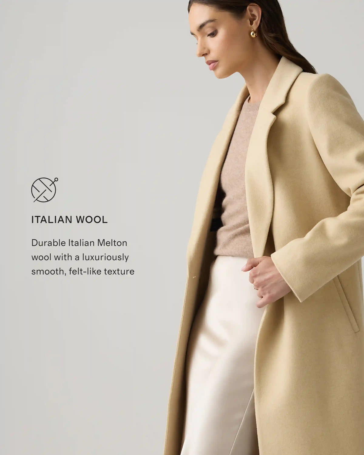 Italian Wool Double-Breasted Slouch Coat