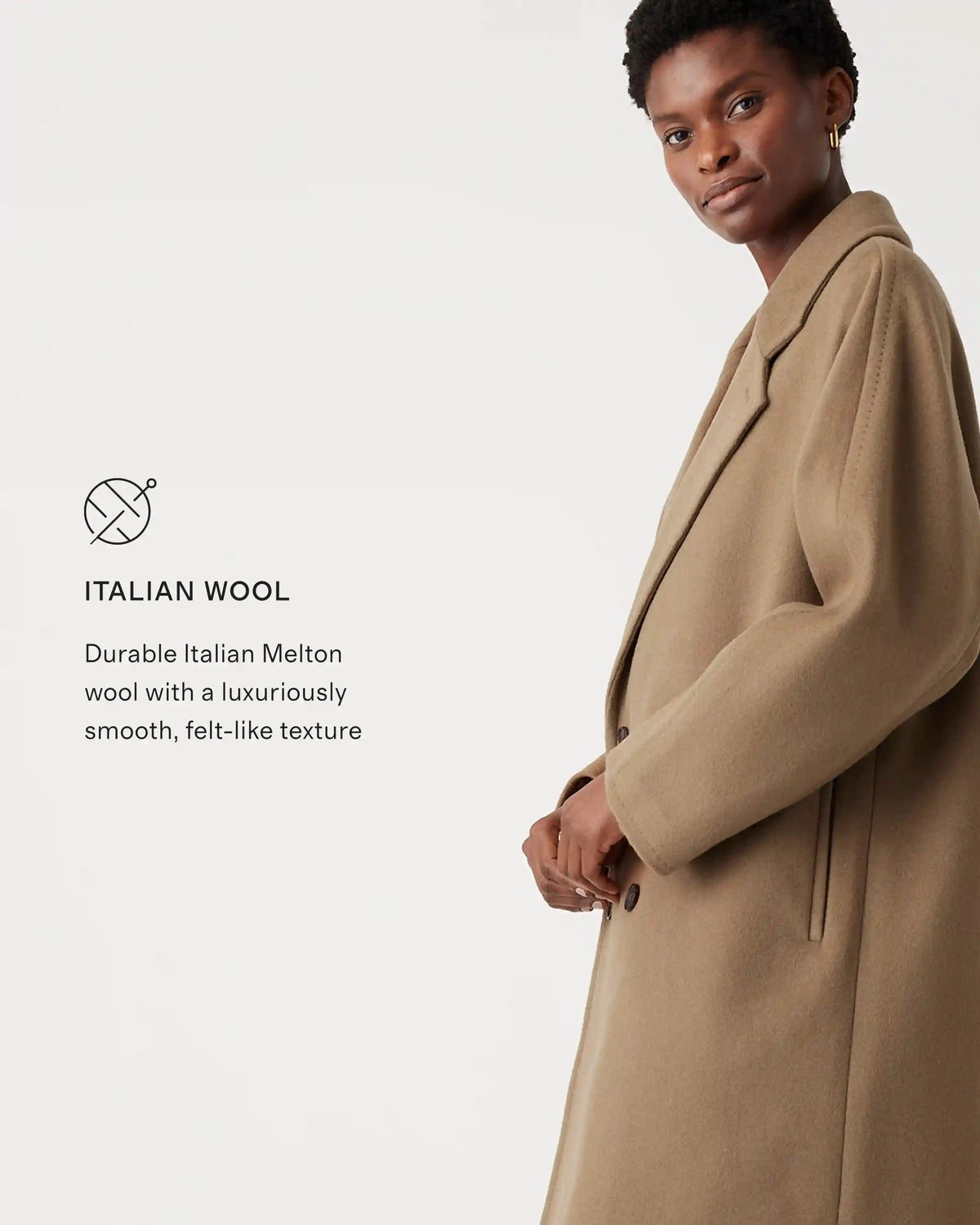Italian Wool Double-Breasted Officer Topcoat