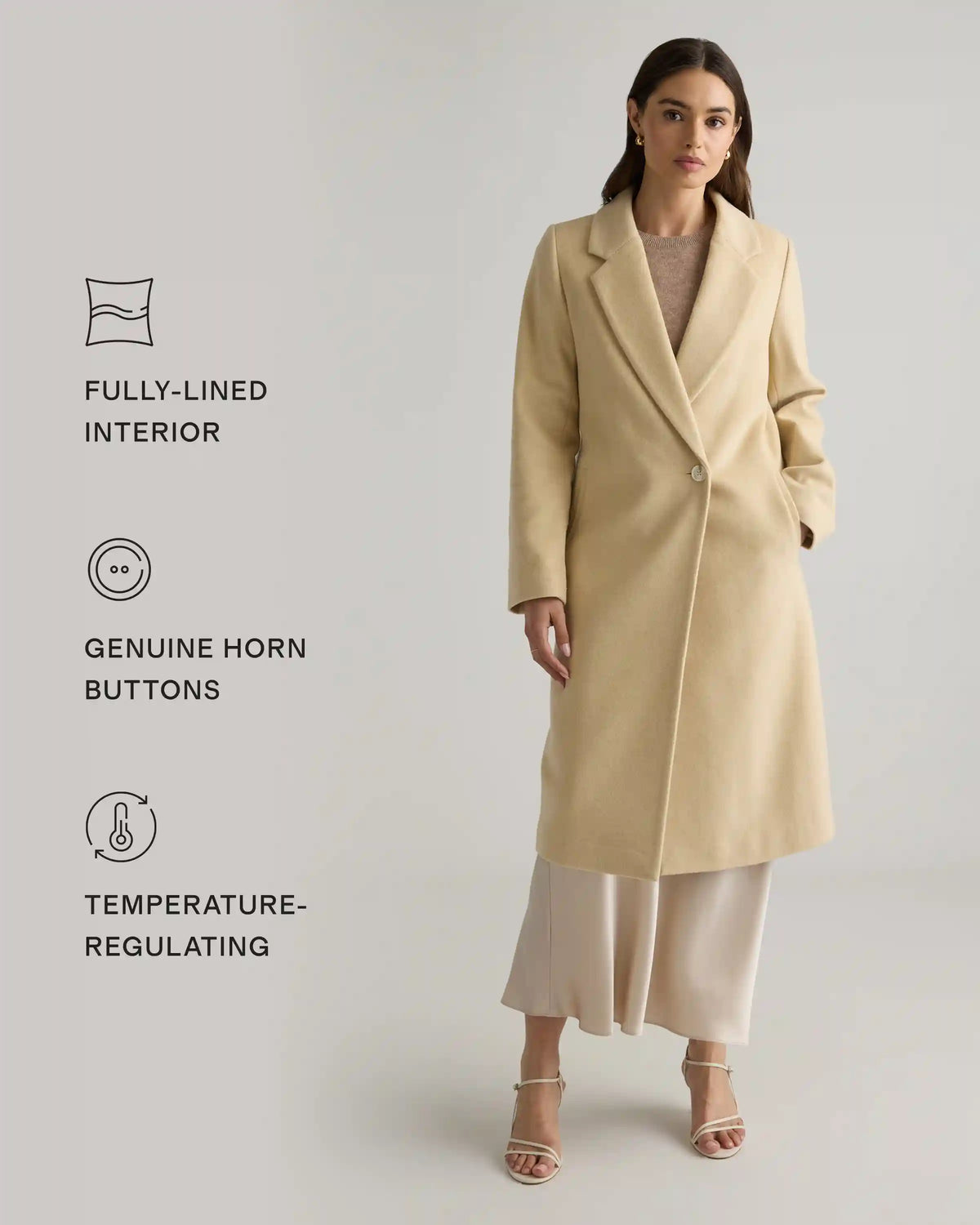 Italian Wool Double-Breasted Officer Topcoat