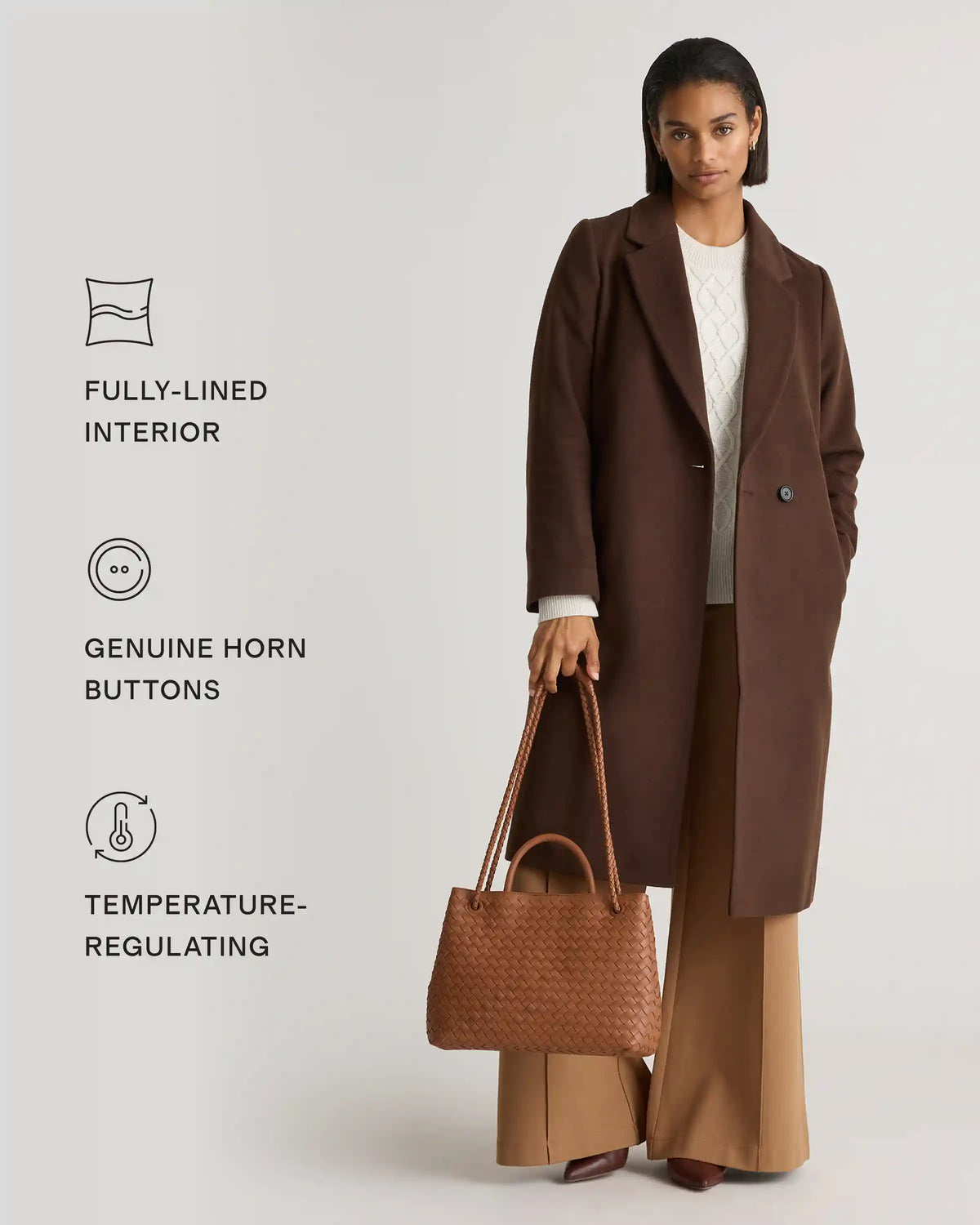 Italian Wool Double-Breasted Officer Topcoat
