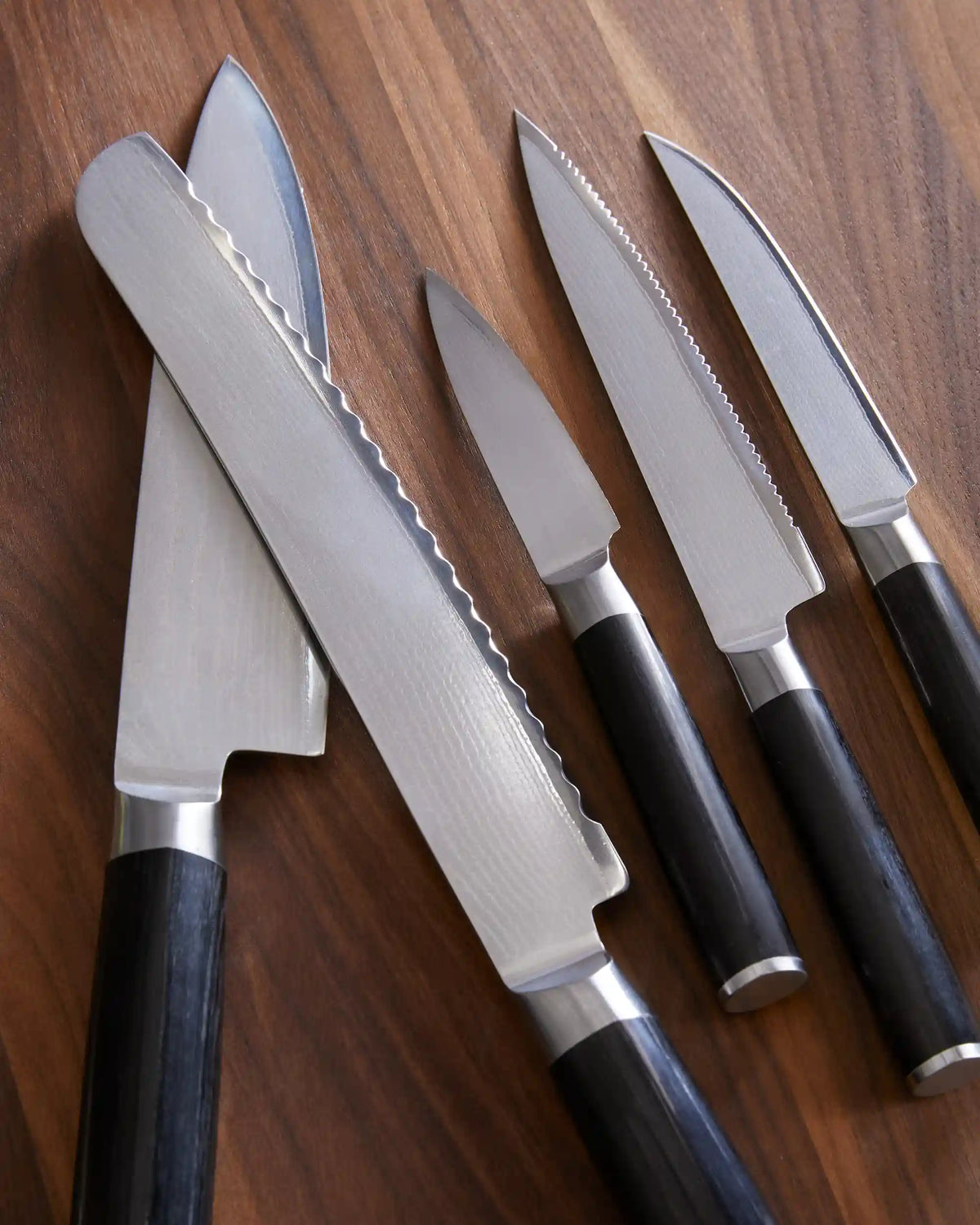 Essential Japanese Damascus Steel Steak Knife, Set of 8
