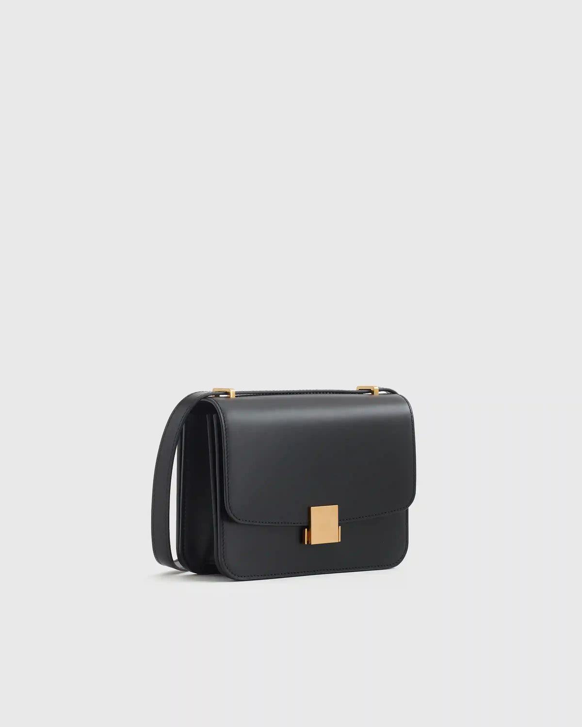 Italian Leather Box Shoulder Bag