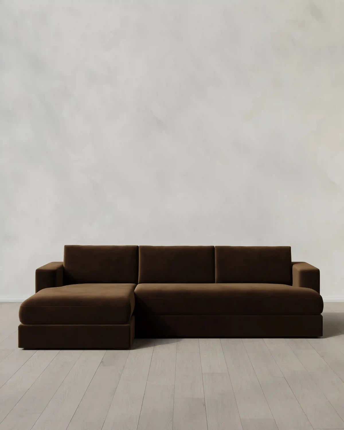 Sierra Curved Arm Chaise Sectional in Performance Velvet
