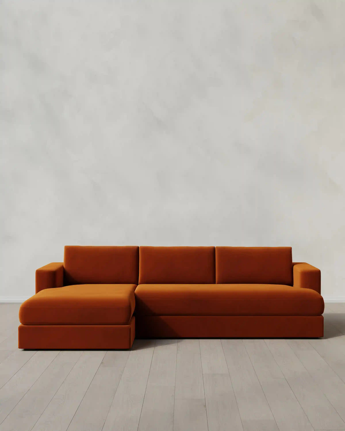 Sierra Curved Arm Chaise Sectional in Performance Velvet