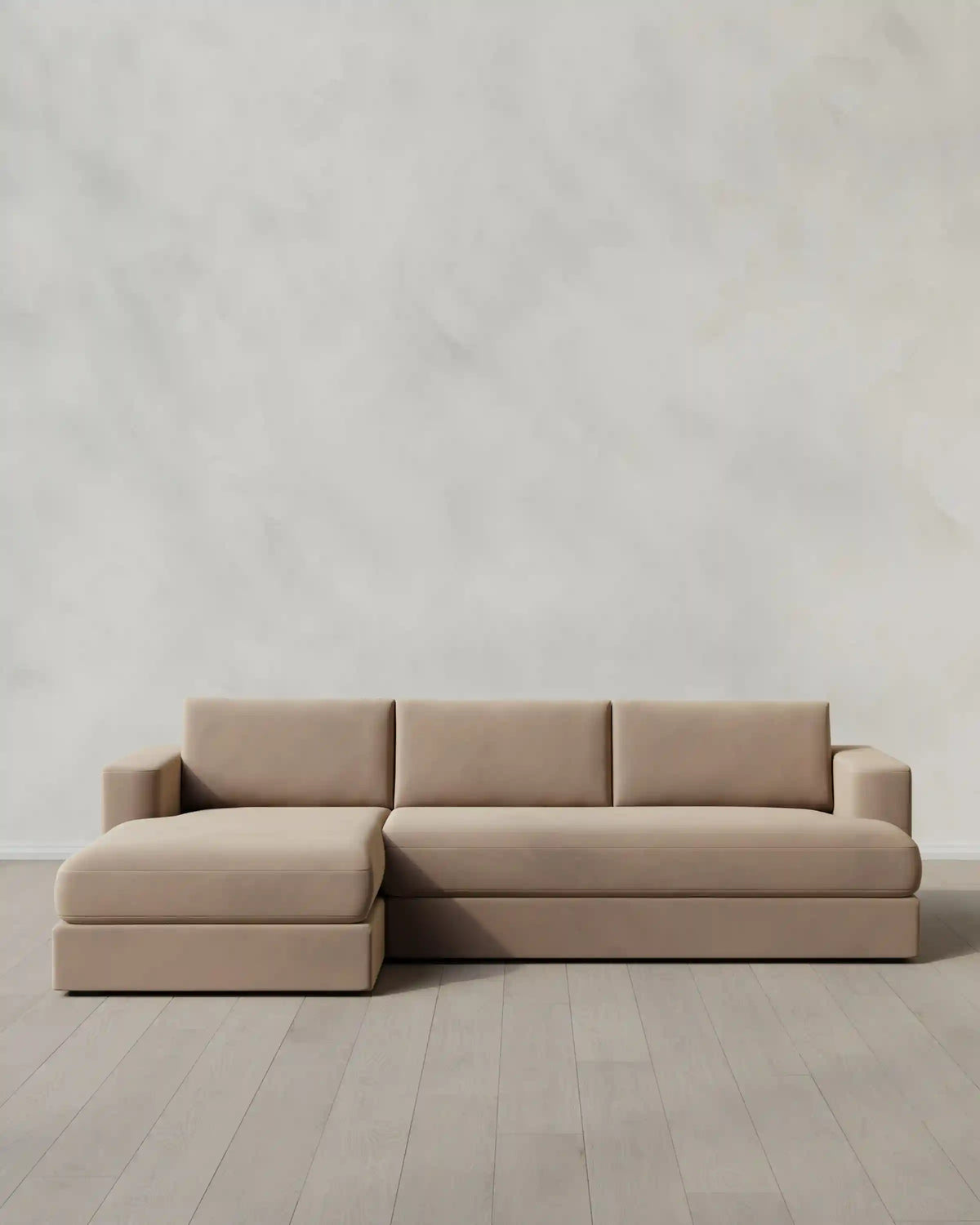 Sierra Curved Arm Chaise Sectional in Performance Velvet