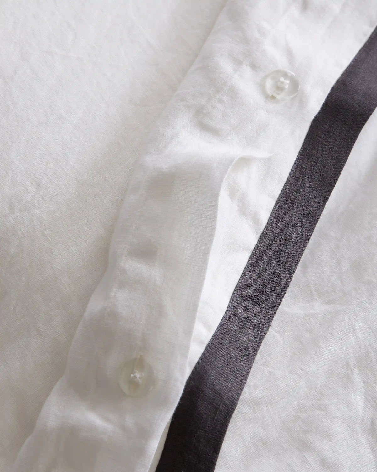 European Linen Contrast Flange Duvet Cover