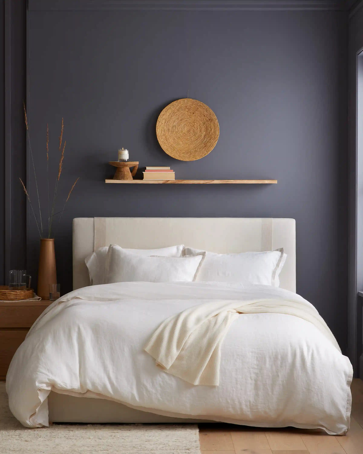 European Linen Contrast Flange Duvet Cover