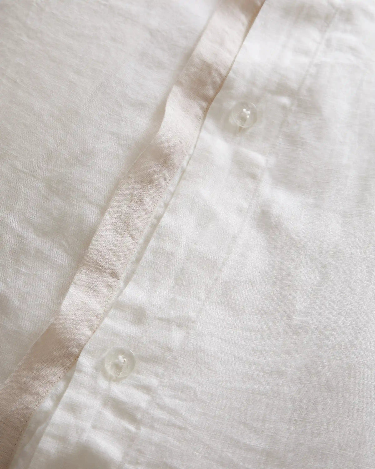European Linen Contrast Flange Duvet Cover Set