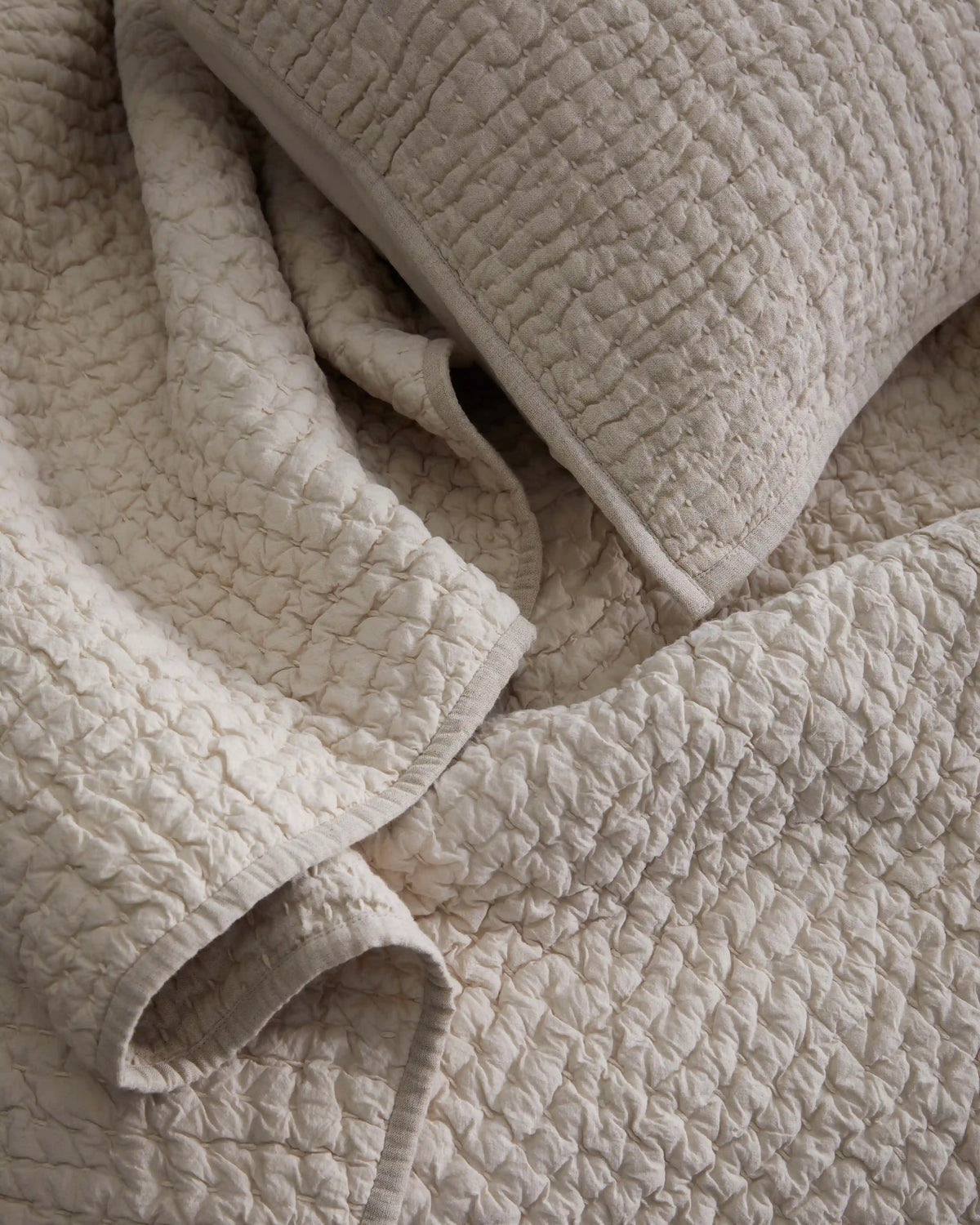 European Linen Cotton Stitch Sham Set