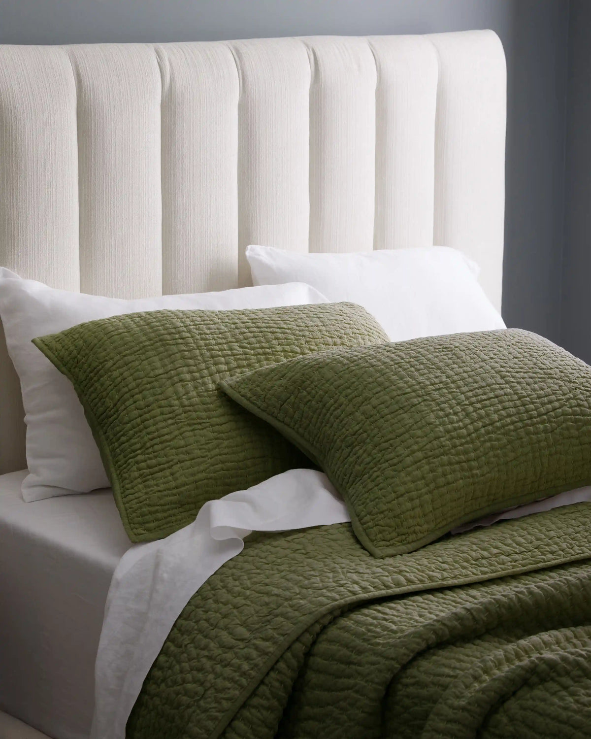 European Linen Cotton Stitch Sham Set