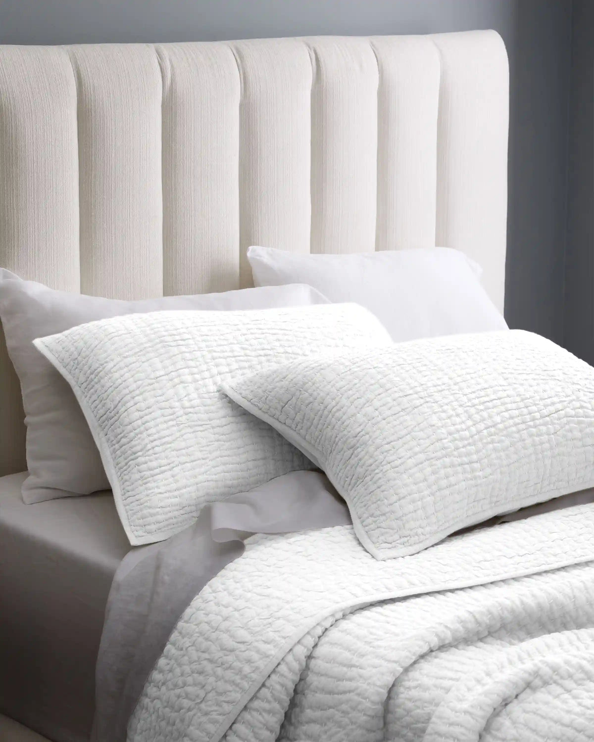 European Linen Cotton Stitch Sham Set