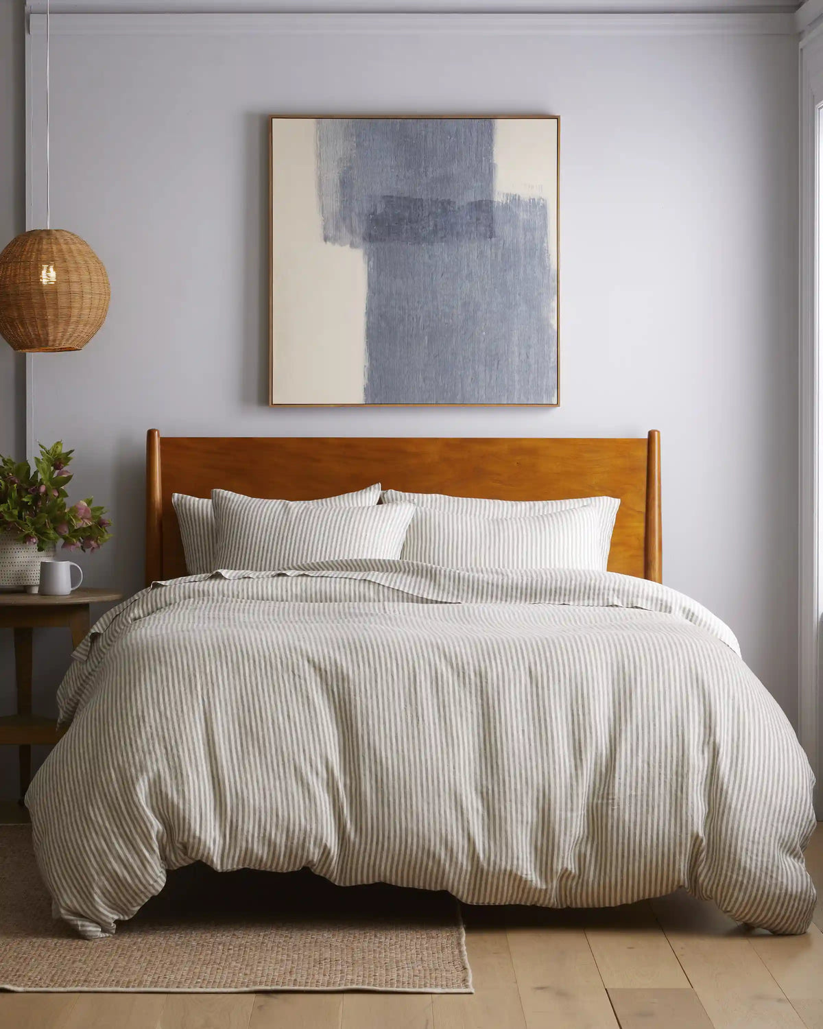 European Linen Stripe Duvet Cover Set