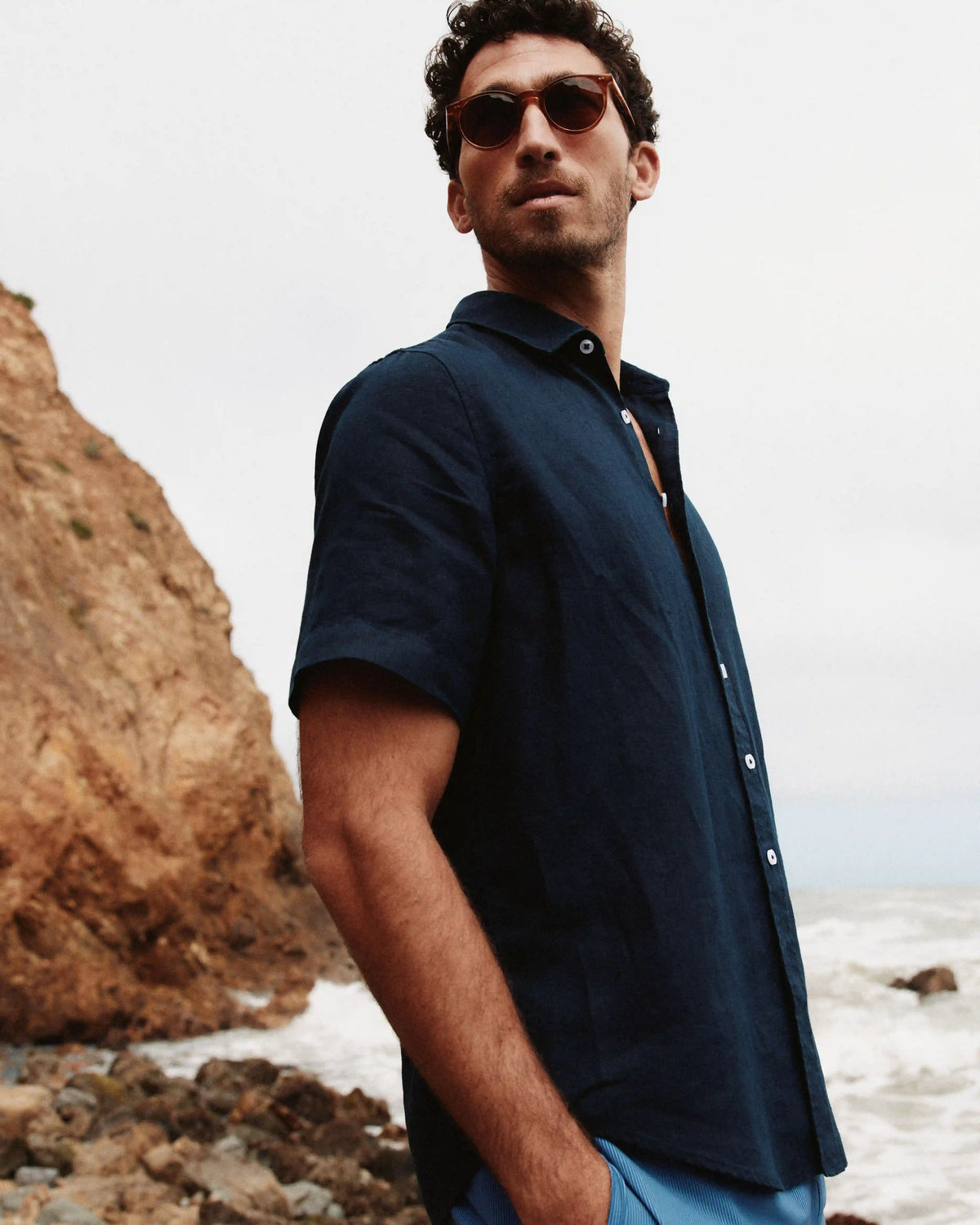 100% European Linen Relaxed Short Sleeve Shirt