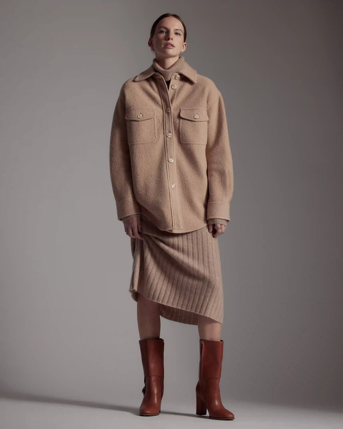 100% Merino Wool Shirt Jacket