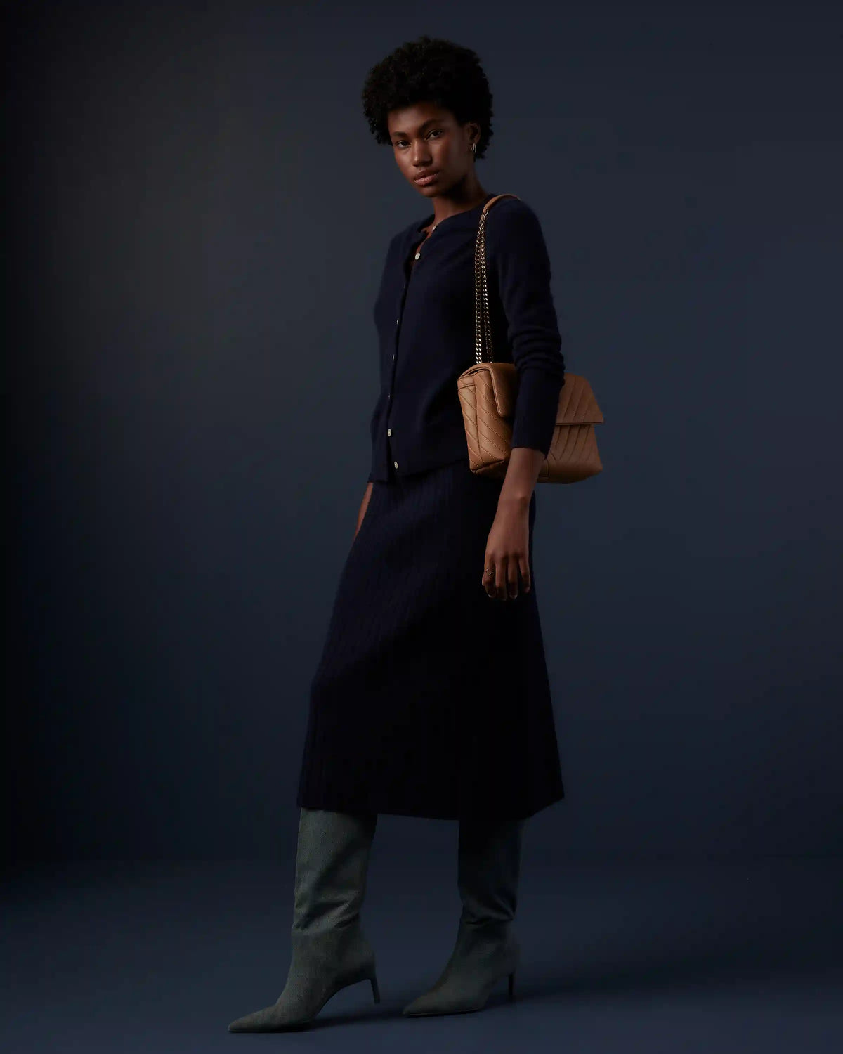 Mongolian Spring Cashmere Midi Skirt