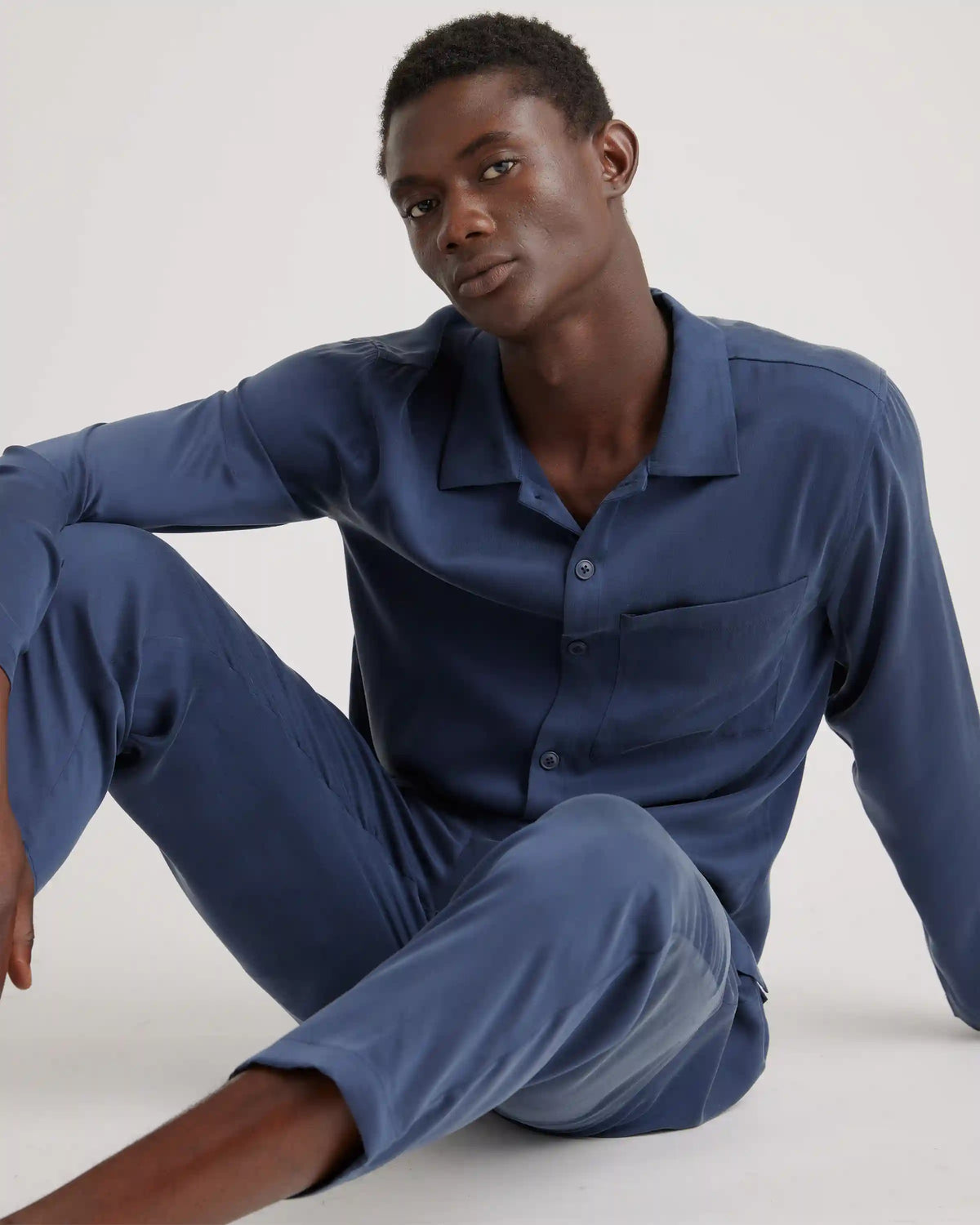 100% Washable Silk Button Down Pant Set