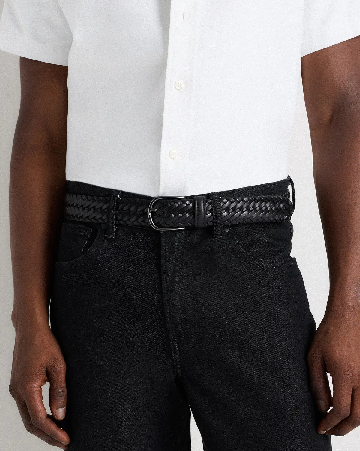 Jack Italian Leather Woven Belt