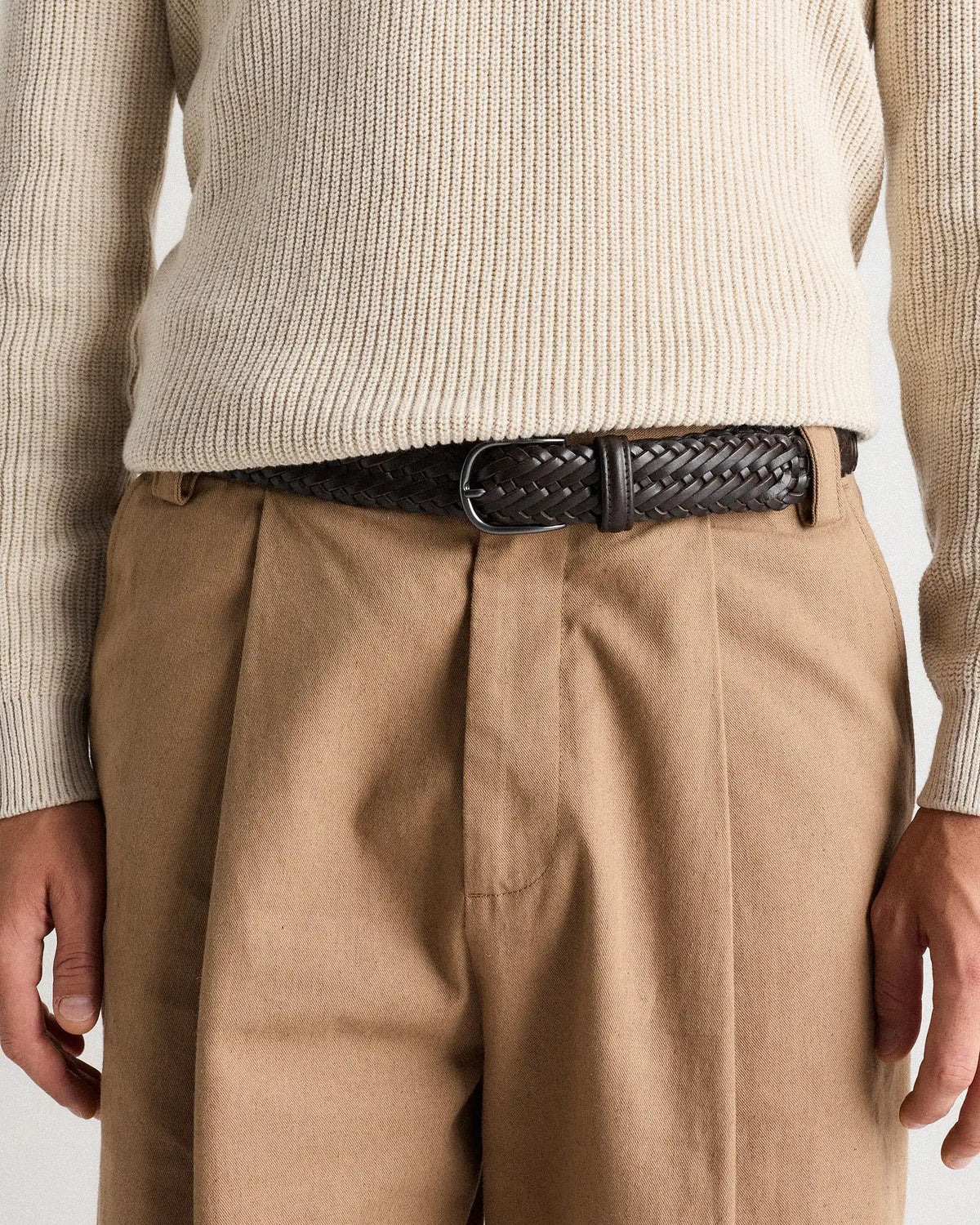 Jack Italian Leather Woven Belt