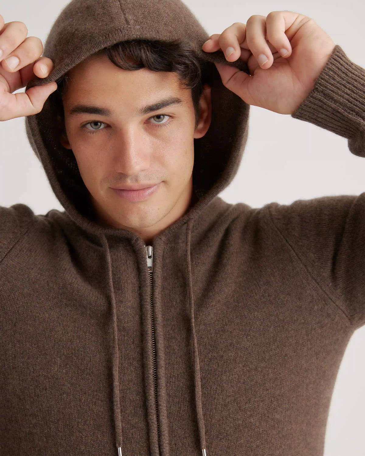 Mongolian Spring Cashmere Full-Zip Hoodie