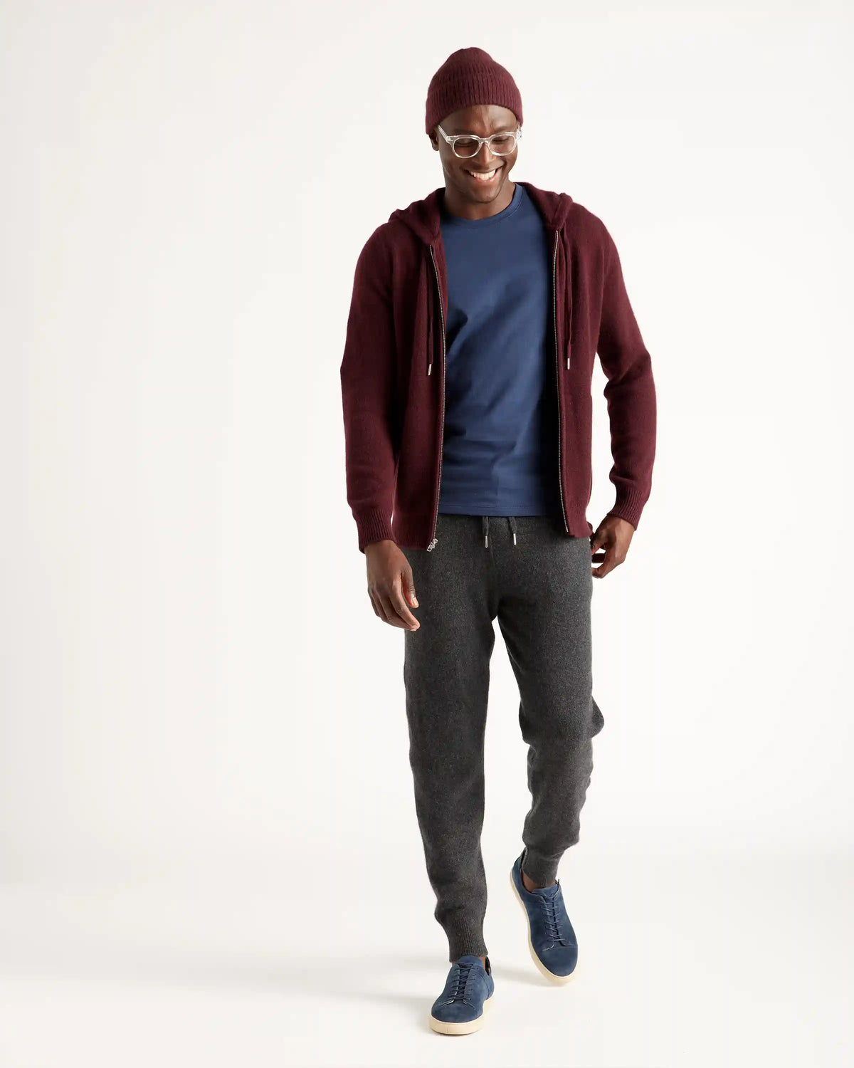Mongolian Spring Cashmere Full-Zip Hoodie