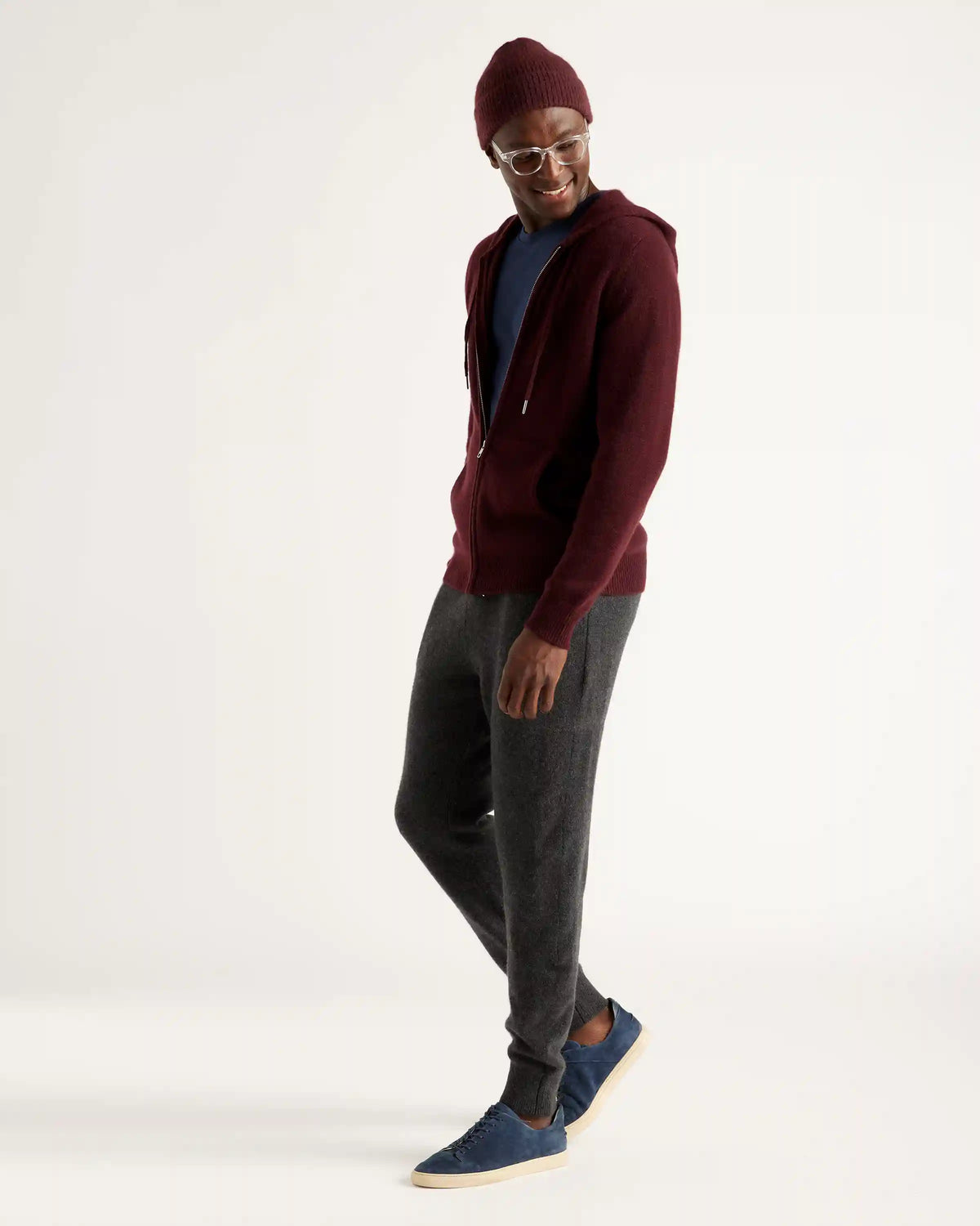Mongolian Spring Cashmere Full-Zip Hoodie