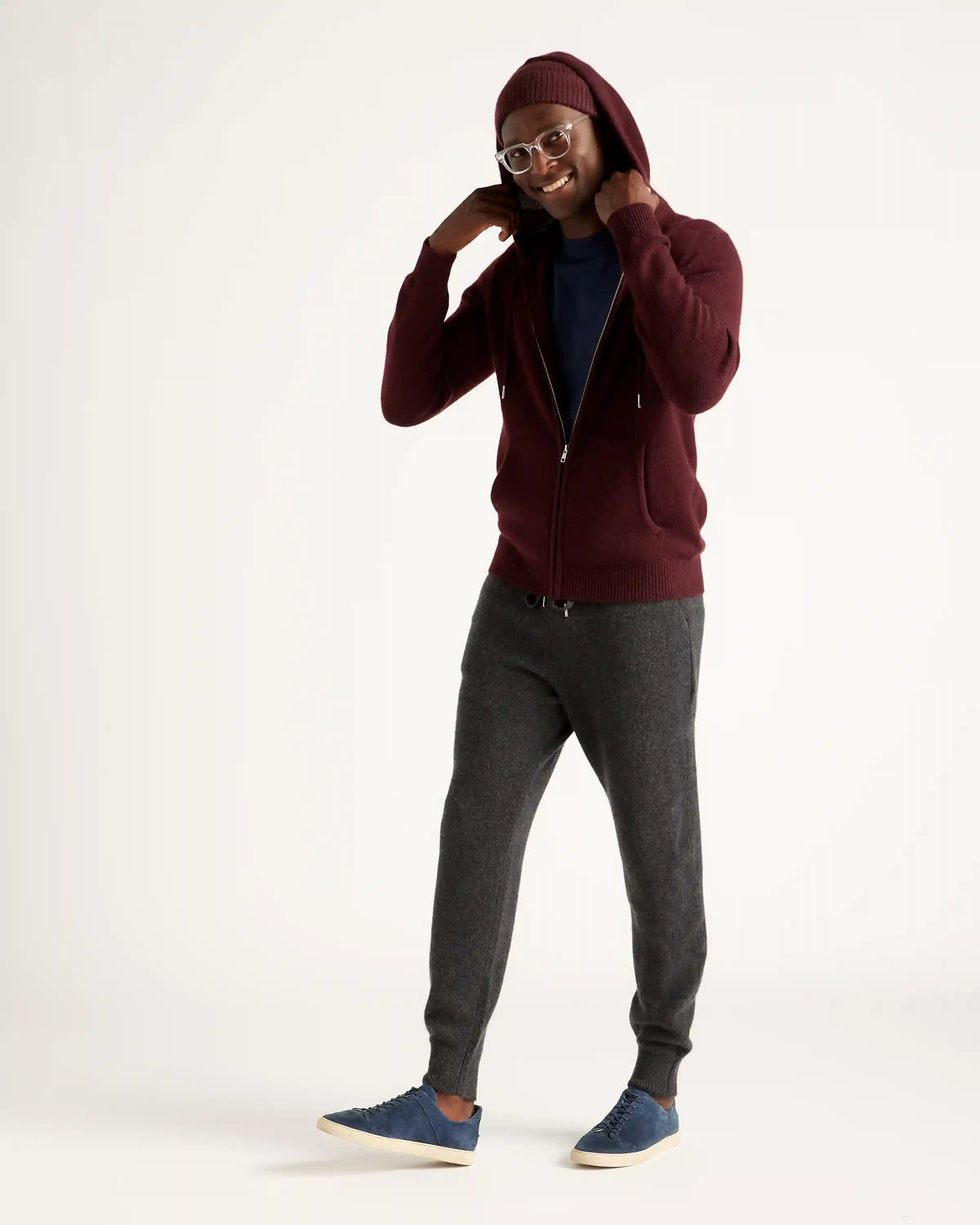 Mongolian Spring Cashmere Full-Zip Hoodie