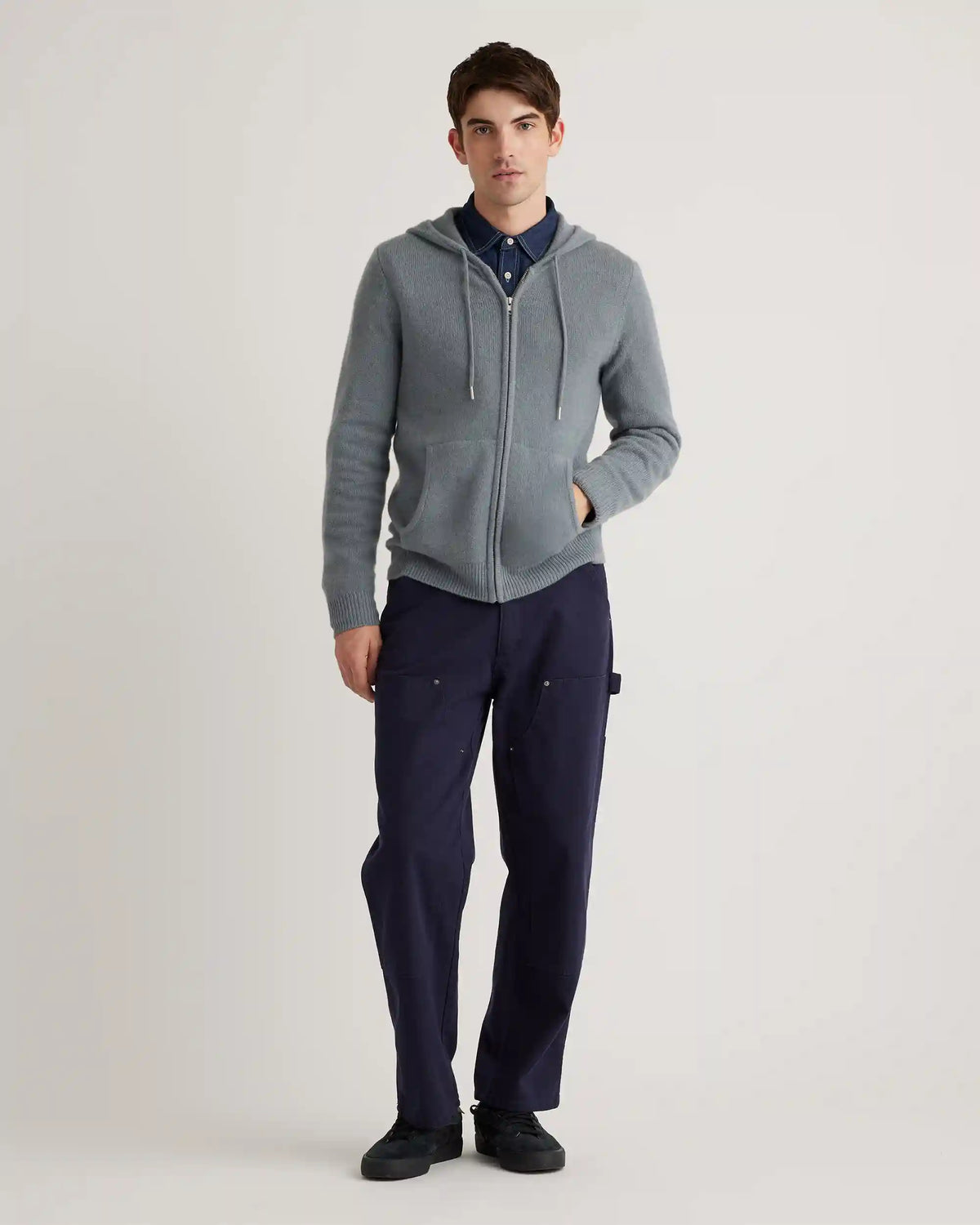 Mongolian Cashmere Full-Zip Hoodie