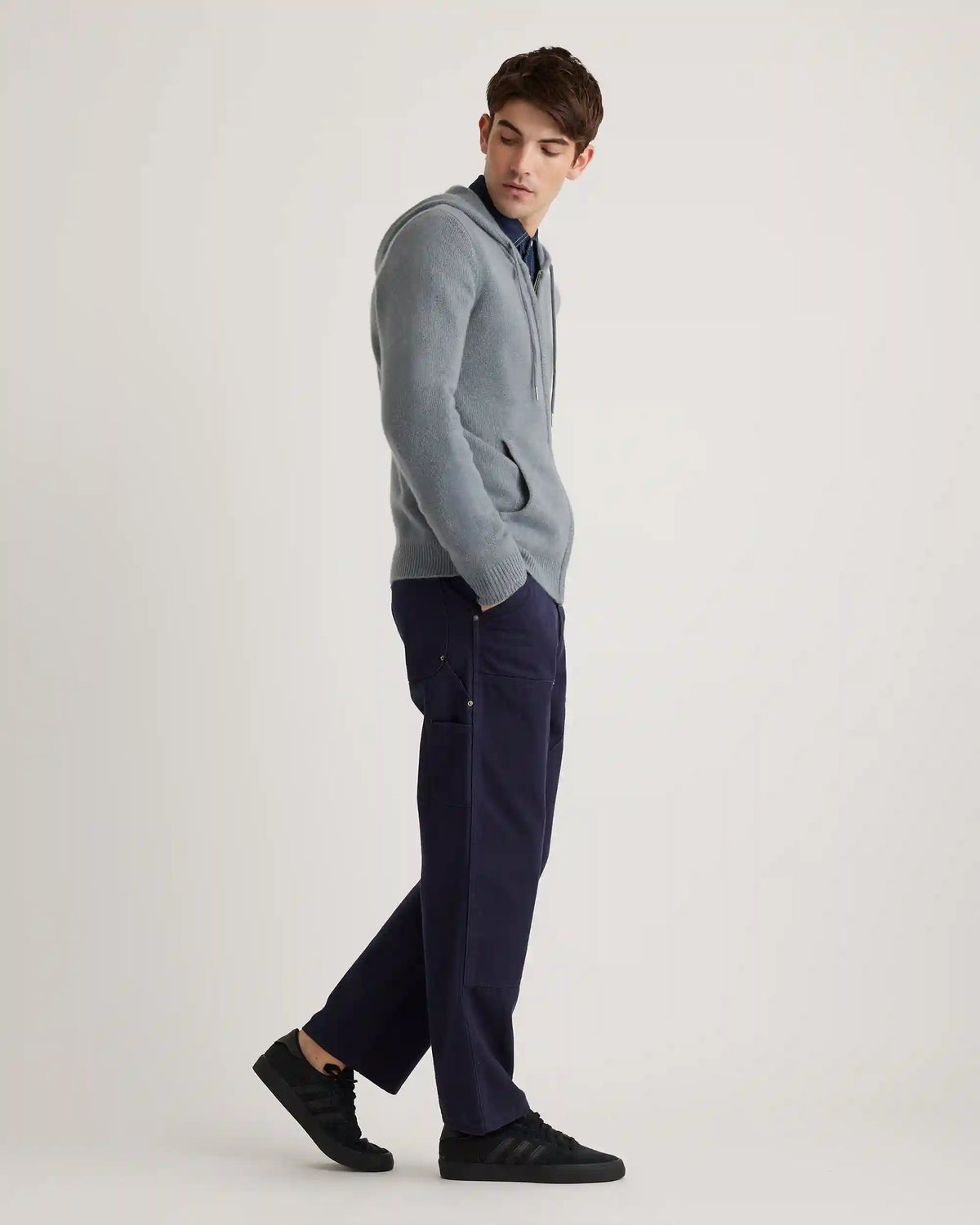 Mongolian Spring Cashmere Full-Zip Hoodie