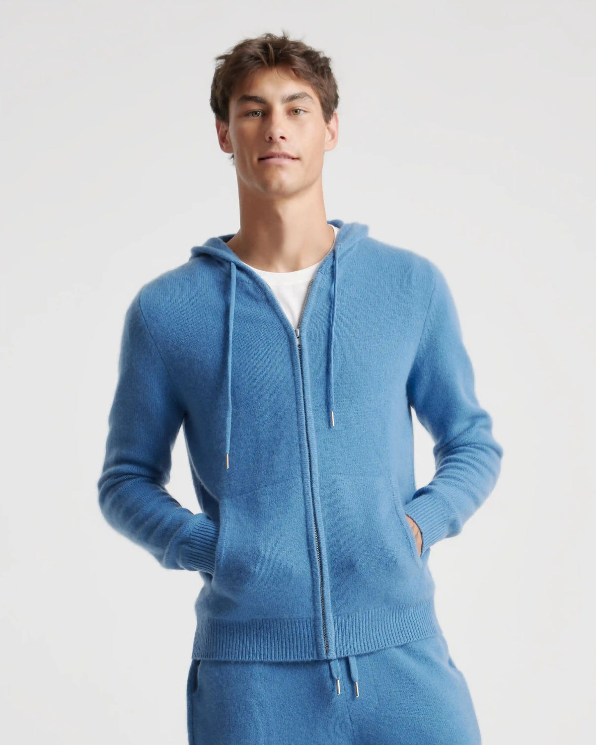 Mongolian Spring Cashmere Full-Zip Hoodie