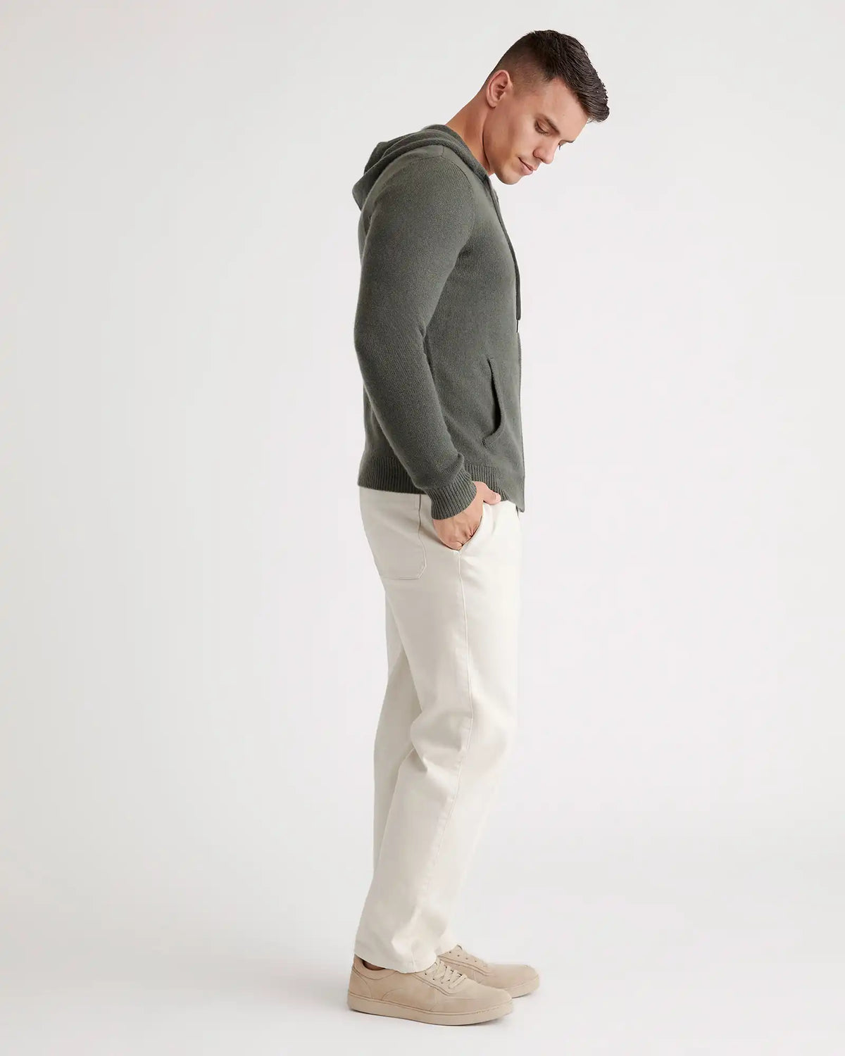 Mongolian Spring Cashmere Full-Zip Hoodie