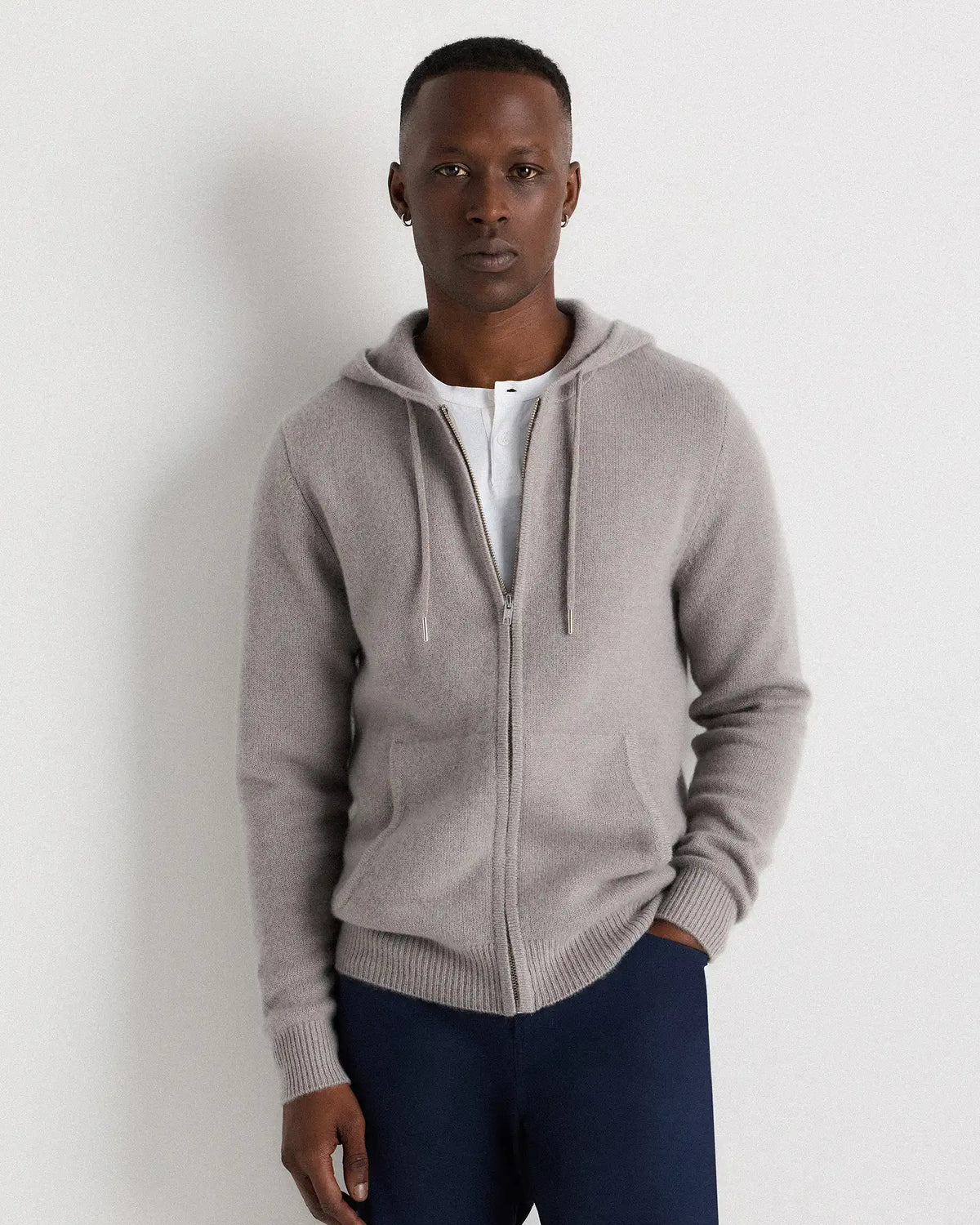 Mongolian Cashmere Full-Zip Hoodie